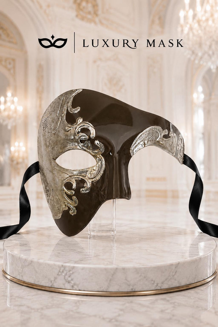 Mocha Silver Phantom of the Opera Mask