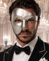 Solid Silver Phantom of the Opera Mask for Men