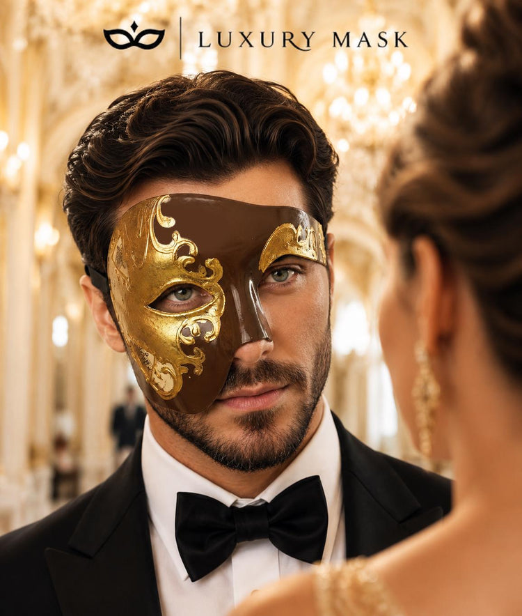 Mocha Gold Phantom of the Opera Mask