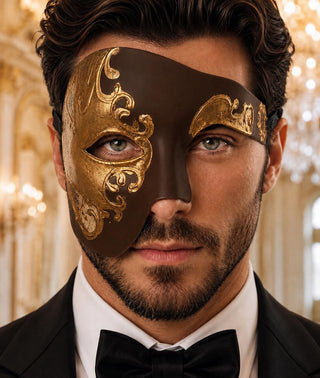Mocha Gold Phantom of the Opera Mask