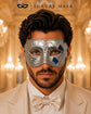 Antique Blue & Silver Venetian Masquerade Mask for Men