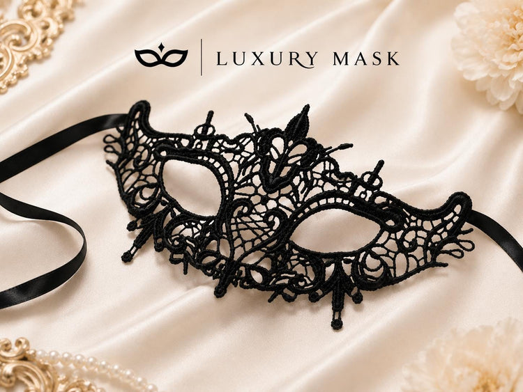 Black Lace Masquerade Mask for Women – Mysterious Venetian Lace Eye Mask for Masquerade Ball, Mardi Gras, Halloween, Wedding & Costume Party product view 6