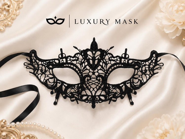 Black Lace Masquerade Mask for Women – Mysterious Venetian Lace Eye Mask for Masquerade Ball, Mardi Gras, Halloween, Wedding & Costume Party product view 5