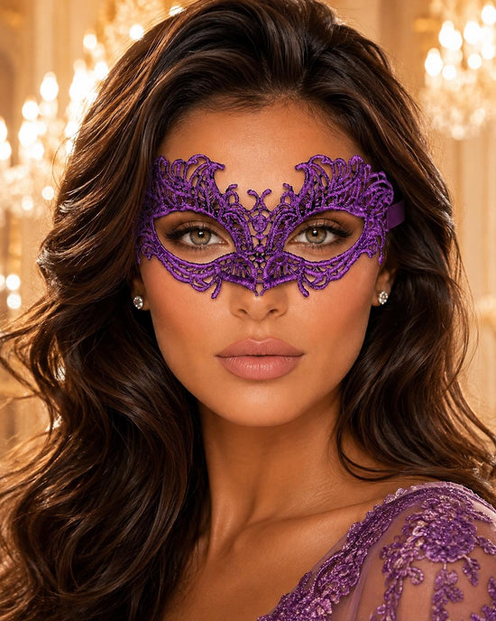 Purple Lace Masquerade Mask for Women – Aria