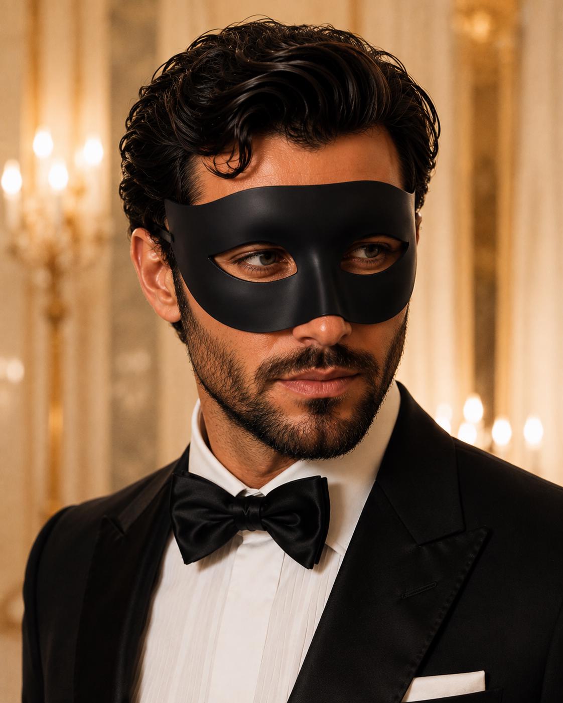 Classic Black Venetian Mask for Men