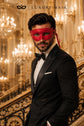 Red Classic Venetian Masquerade Mask for Men