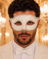 White Glitter Venetian Masquerade Mask for Men