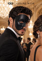 Black Phantom Masquerade Mask for Men - Classic One-Eye - view 3