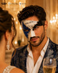 Silver & Blue Phantom of the Opera Mask for Men