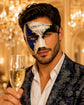 Silver & Blue Phantom of the Opera Mask for Men