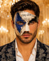 Silver & Blue Phantom of the Opera Mask for Men