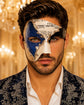 Silver & Blue Phantom of the Opera Mask for Men