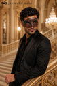 Antique Copper & Black Venetian Mask for Men with Red Glitter