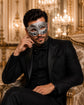Antique White & Black Venetian Masquerade Mask for Men