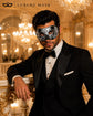 Black Venetian Mask for Men – Silver Glitter Design