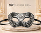 Black Venetian Mask for Men – Silver Glitter Design