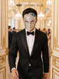Blue Checkered Full-Face Masquerade Mask - Silver and White - view 7