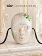 Green Checkered Full-Face Masquerade Mask - Silver and White - view 8