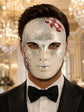 Purple Checkered Full-Face Masquerade Mask - Silver and White - view 3