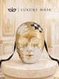 Black Checkered Full-Face Masquerade Mask - Gold and White - view 8
