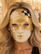 Black Checkered Full-Face Masquerade Mask - Gold and White - view 2