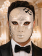 Black Checkered Full-Face Masquerade Mask - Silver and White - view 3