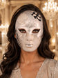 Black Checkered Full-Face Masquerade Mask - Silver and White - view 2