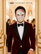 Red Checkered Full-Face Masquerade Mask - Silver and White - view 7