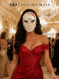 Red Checkered Full-Face Masquerade Mask - Silver and White - view 6