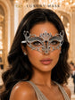 Silver Tiara Masquerade Mask for Women with Black Rhinestones - view 2