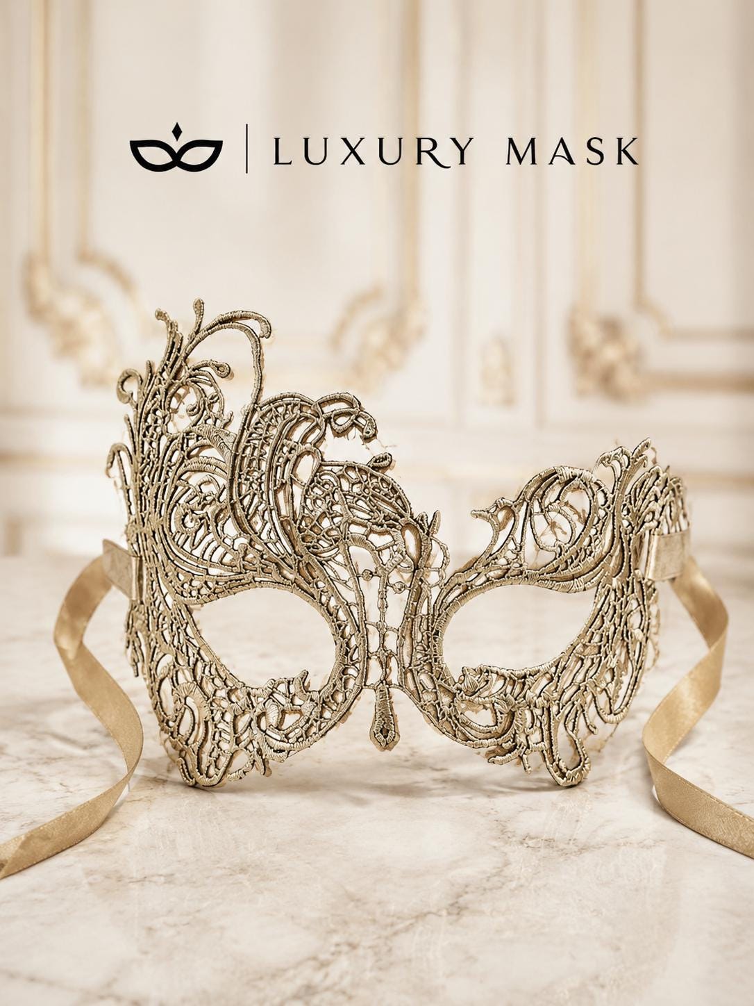 Gold Swan Lace Masquerade Mask for Women - view 6