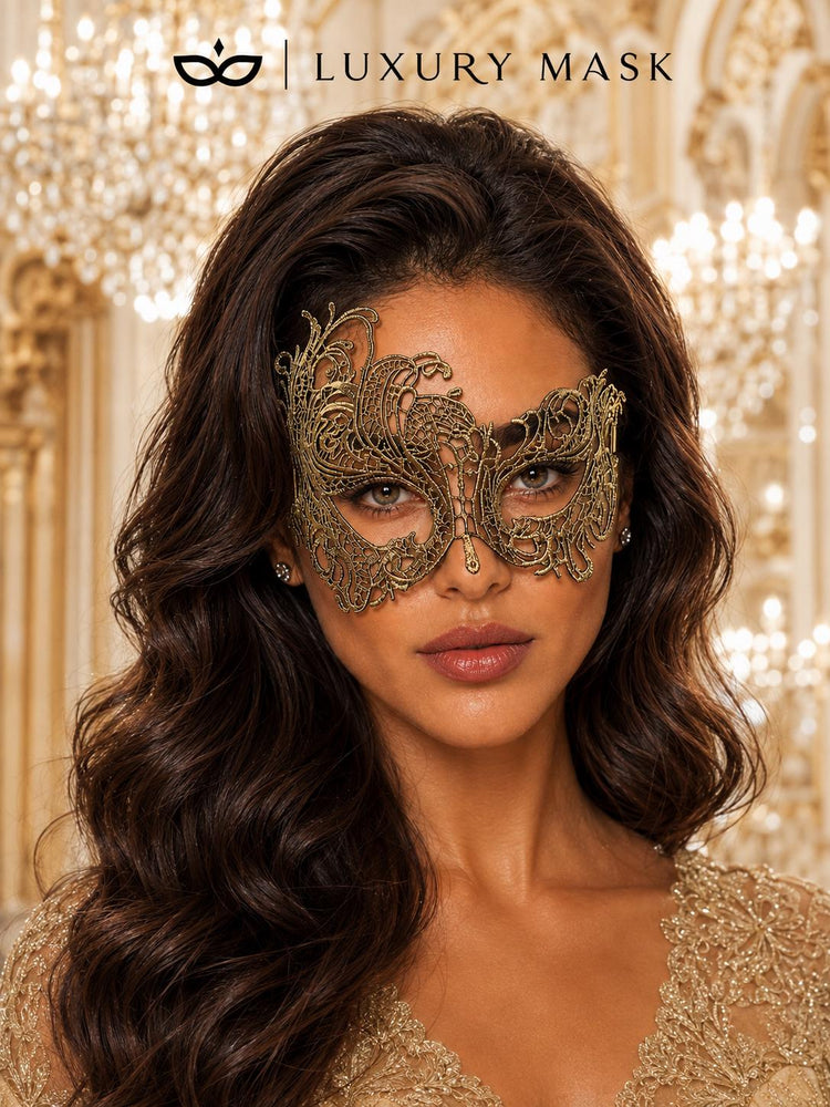 Gold Swan Lace Masquerade Mask for Women - view 4