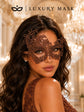 Mocha Brown Swan Lace Masquerade Mask for Women - view 3