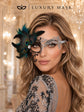 Silver and Black Phantom Feather Masquerade Mask for Women - view 4