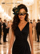 Gold and Black Peacock Feather Masquerade Mask for Women - view 4