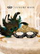 Gold and Black Feather Masquerade Mask for Women - Floral Lace - view 5