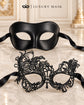 Black Couples Masquerade Mask Set - Swan Lace and Venetian - view 6