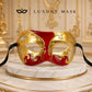Red Masquerade Mask for Men - Gold Musical Venetian Sheet Music Design - Image 5