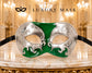 Green Masquerade Mask for Men - Silver Musical Venetian Sheet Music Design - Image 5