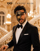 Black Masquerade Mask for Men - Gold Glitter Phantom One-Eye Venetian Design - Image 4