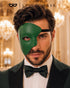 Green Masquerade Mask for Men - Phantom of the Opera One-Eye Venetian Mask