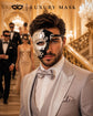 Black Masquerade Mask for Men - Silver Musical Phantom One-Eye Venetian Mask - Image 4
