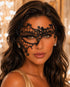 Black Masquerade Mask for Women - Metallic Venetian Filigree Half Face Eye Mask