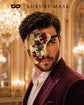 Purple Masquerade Mask for Men - Gold and Green One-Eye Phantom Design - Image 2
