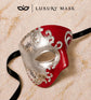 Red Masquerade Mask for Men - Silver Musical Phantom One-Eye Venetian Mask - Image 6