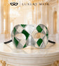 Green Masquerade Mask for Men - Silver Checkered Venetian Diamond Design - Image 5