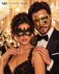 Gold & Black Couples Masquerade Mask Set | Gold Classic Venetian Mask for Men and Elegant Black Lace Mask for Women product view 3