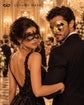 Gold & Black Couples Masquerade Mask Set | Gold Classic Venetian Mask for Men and Elegant Black Lace Mask for Women product view 4