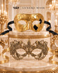 Gold Couples Masquerade Mask Matching Set | Classic Venetian Mask for Men & Elegant Gold Lace Mask for Women product view 6