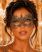 Gold Lace Masquerade Mask for Women - front view